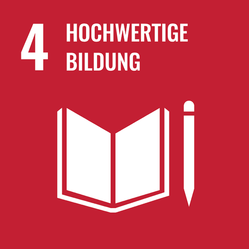 Das Logo für SDG 4, hochwertige Bildung